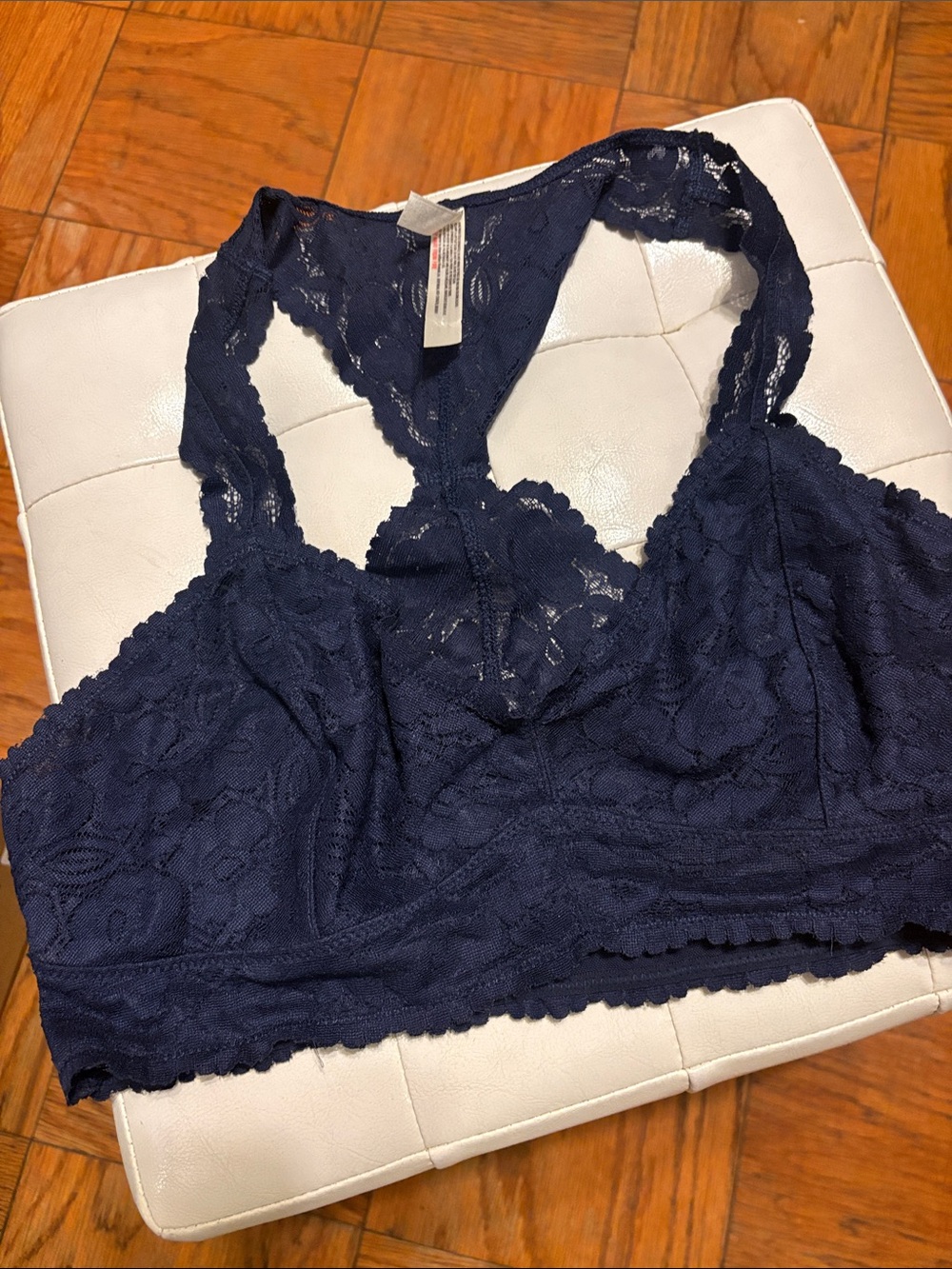 Lace Racerback Bralette in Navy